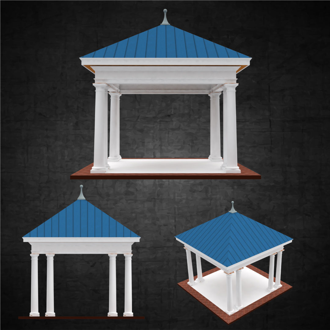 3D model Pavilion free standing structure architectural 1