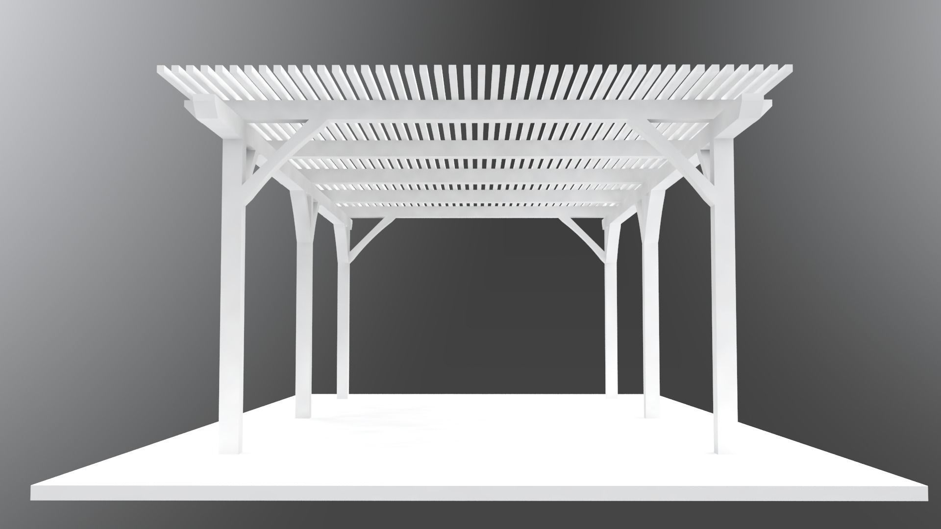 Trellis Element 3D model Free standing trellis structure architectural landscape ...