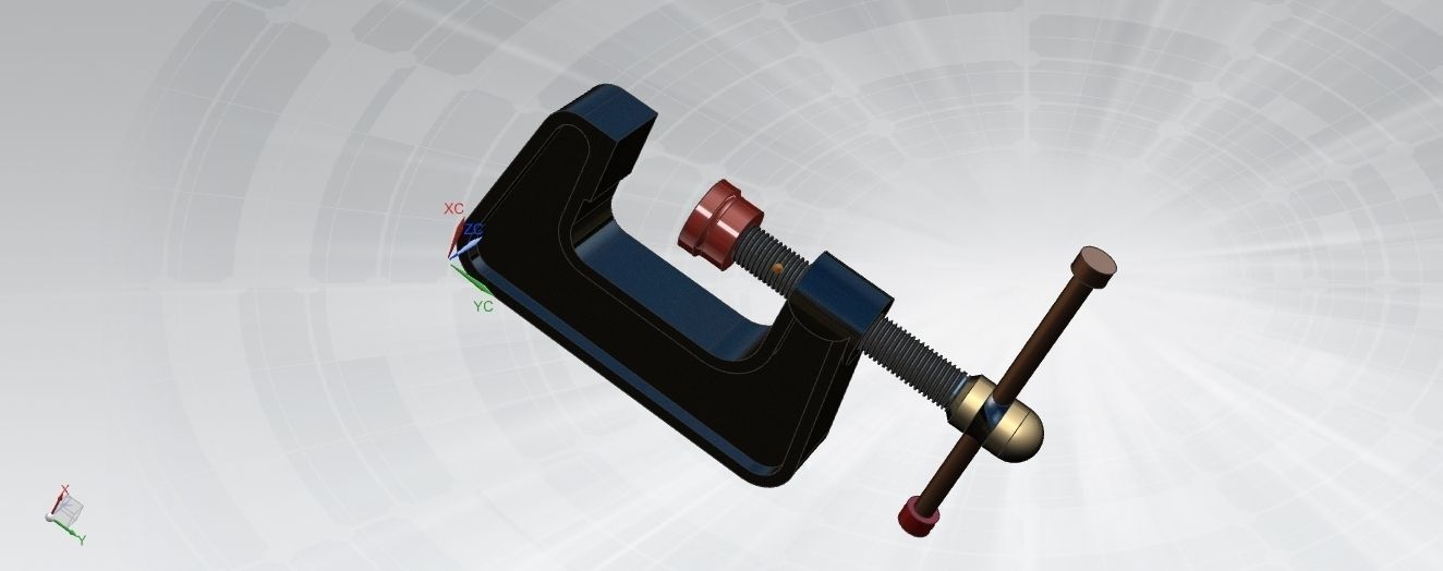 C CLAMP ASSEMBLY free 3D model CGTrader