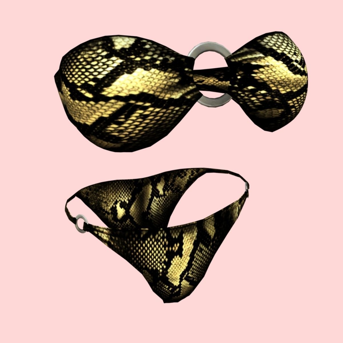 3D model Sexy Snake Print Bikini VR / AR / low-poly | CGTrader