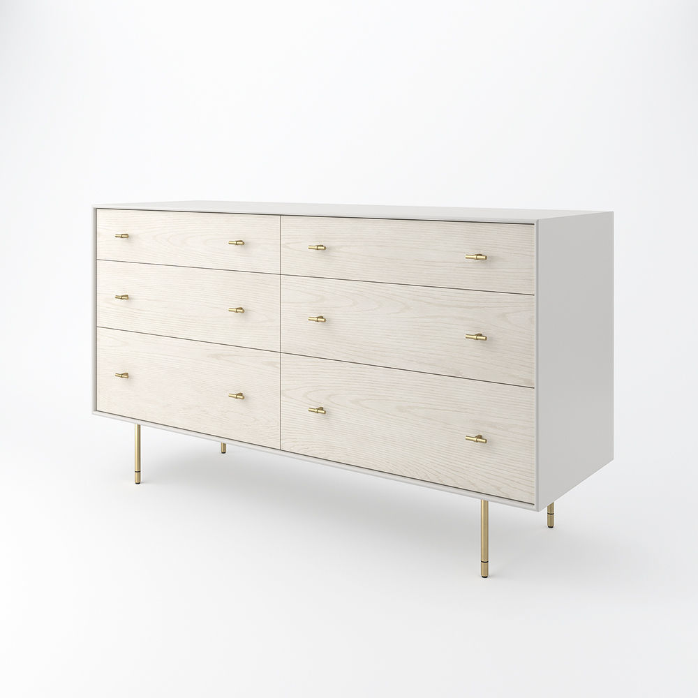 West Elm Modernist Wood Lacquer Dresser Winter Wood 3D model CGTrader