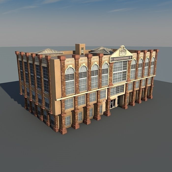 Lowpoly Vintage Building 02