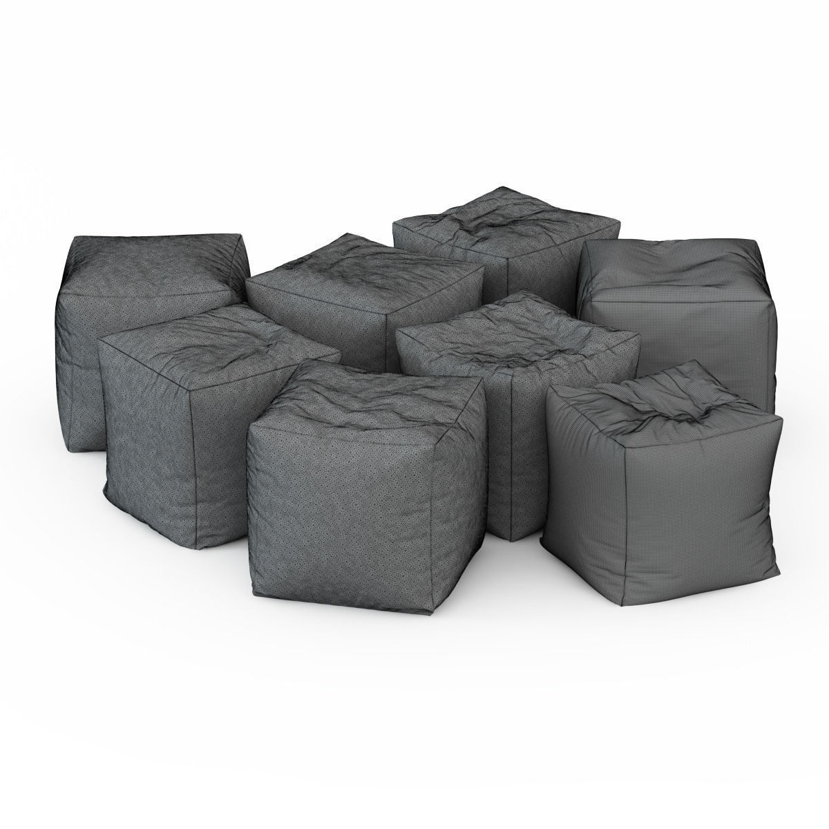 Pouf Jumbo Bag Cube 3D model CGTrader