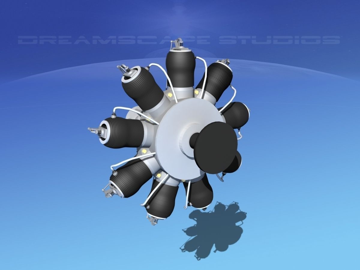 Rotary Aircraft Engine 3D model rigged | CGTrader