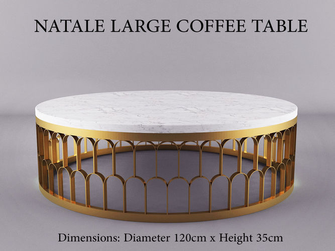 Natale Large Gold Andwhite Marble Coffee Table 3d Model Cgtrader Natale Large Gold Andwhite Marble, Large Gold Drum Coffee Table