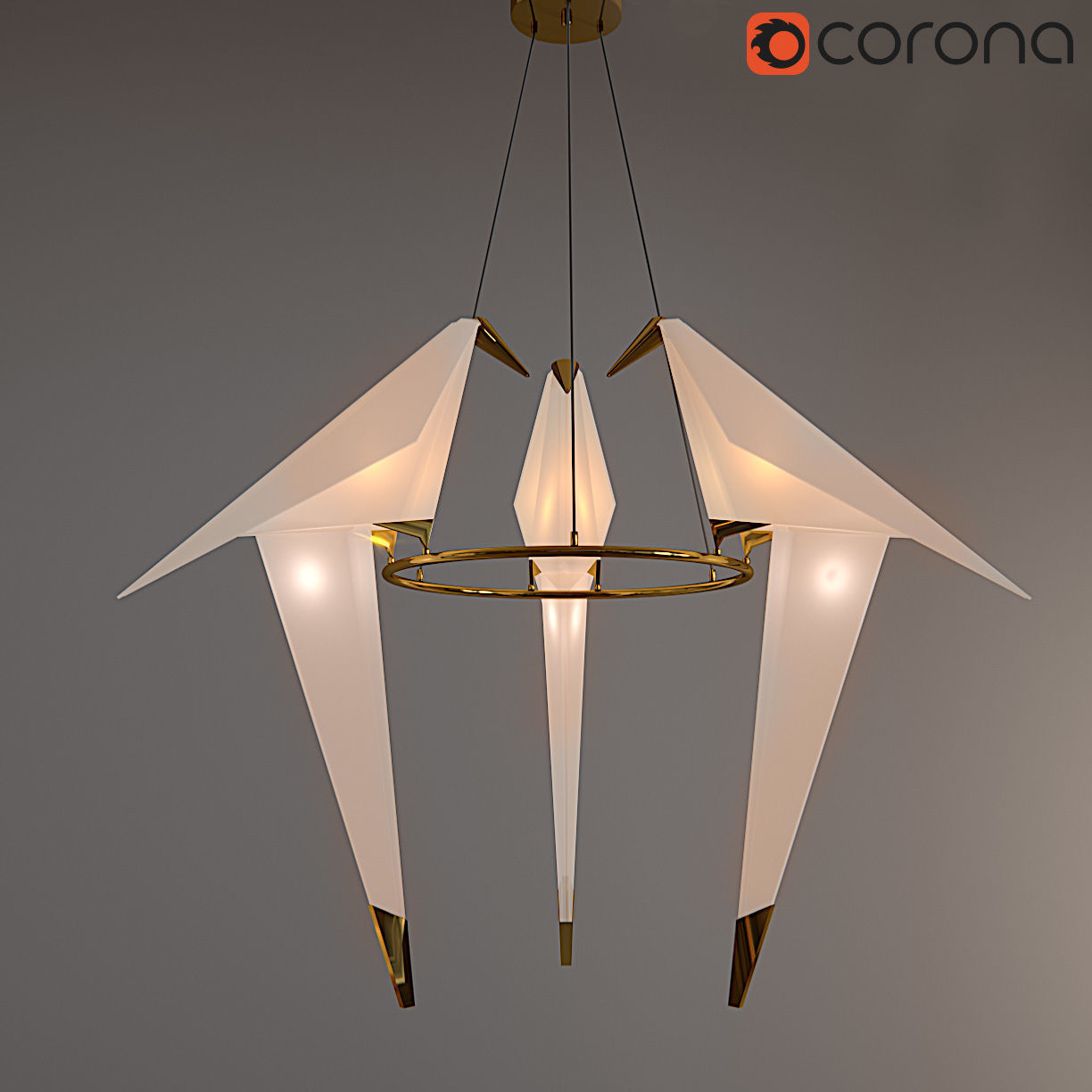 3d Origami Bird Light Cgtrader Origami Bird Light 3d Model Max Fbx 3