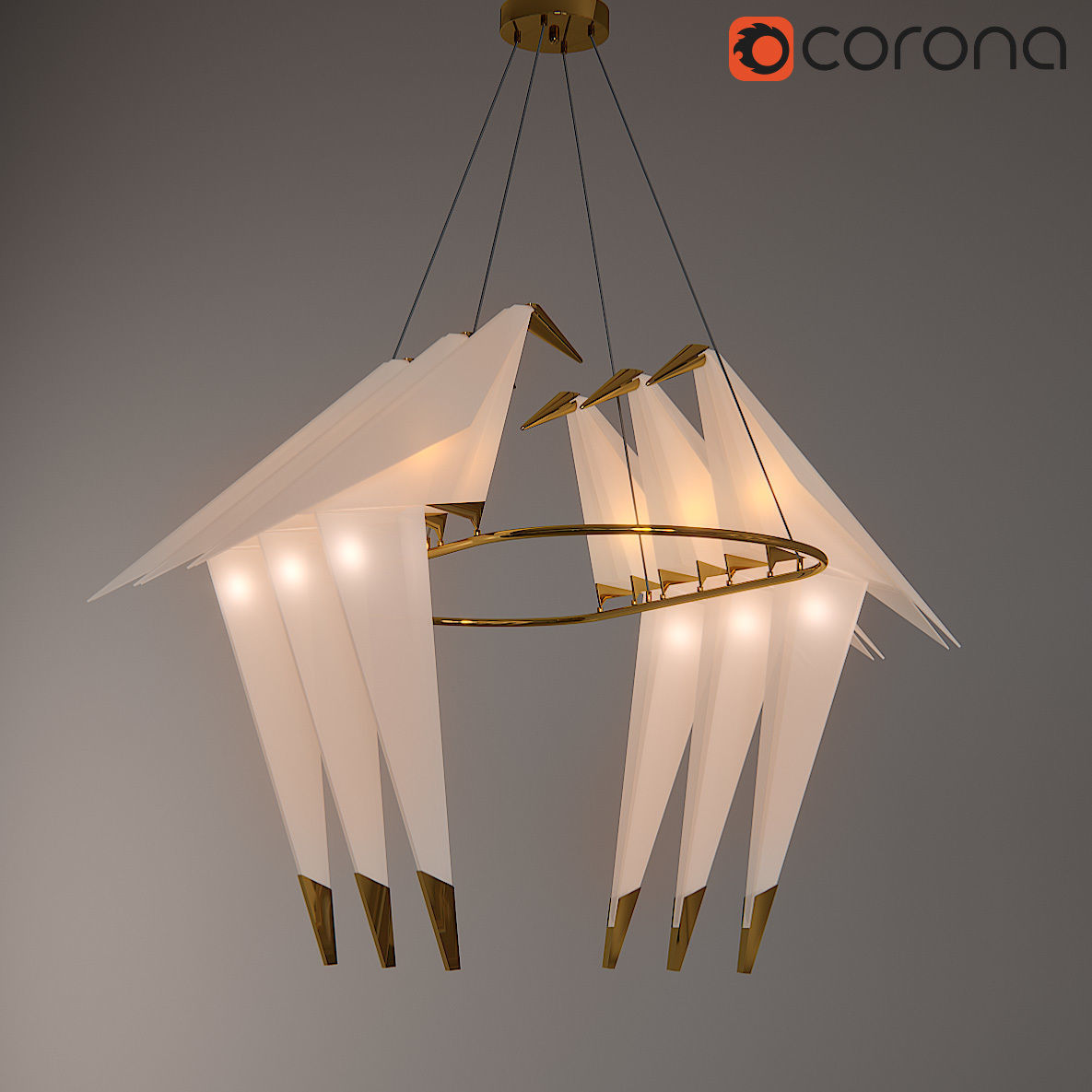 3d Origami Bird Light Cgtrader Origami Bird Light 3d Model Max Fbx 2