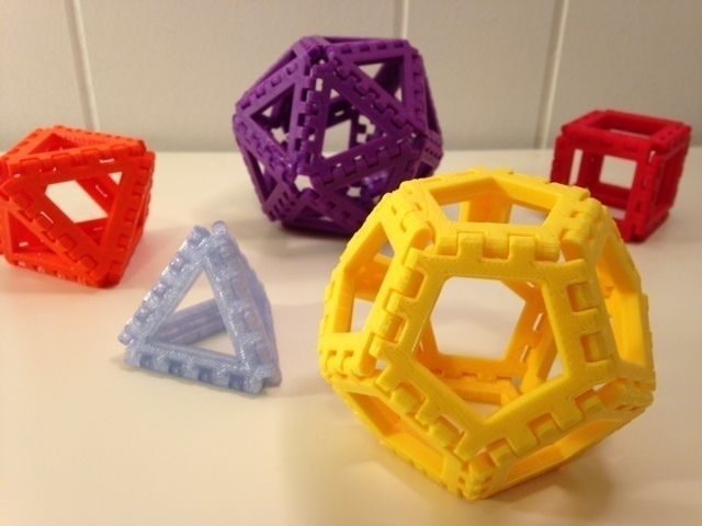 Polyhedra - Hinged Nets and Snap Tiles free 3D model 3D printable ...