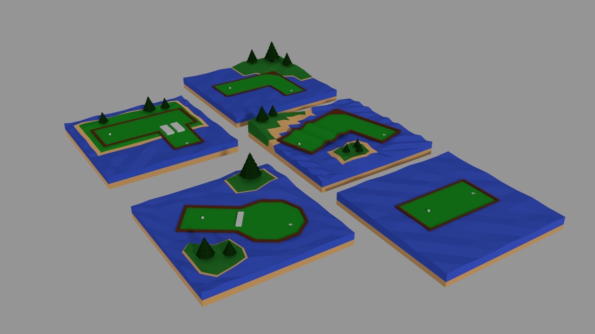 3D model mini golf VR / AR / lowpoly CGTrader