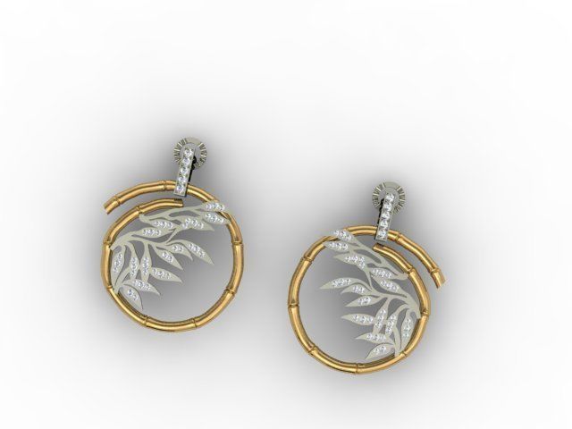 Print Model Bamboo Earring Cgtrader