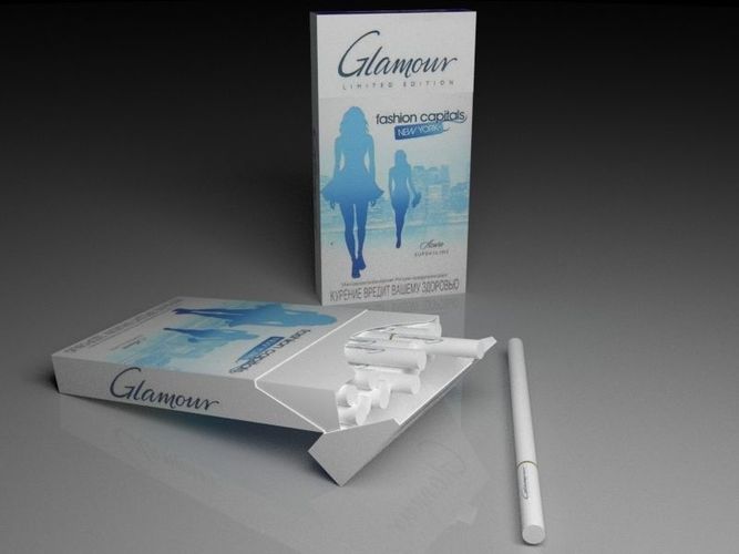 Cigarette Glamour Blue 3D model CGTrader