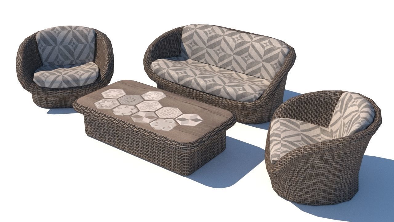 3D model outdoor furniture collection model VR / AR / lowpoly CGTrader