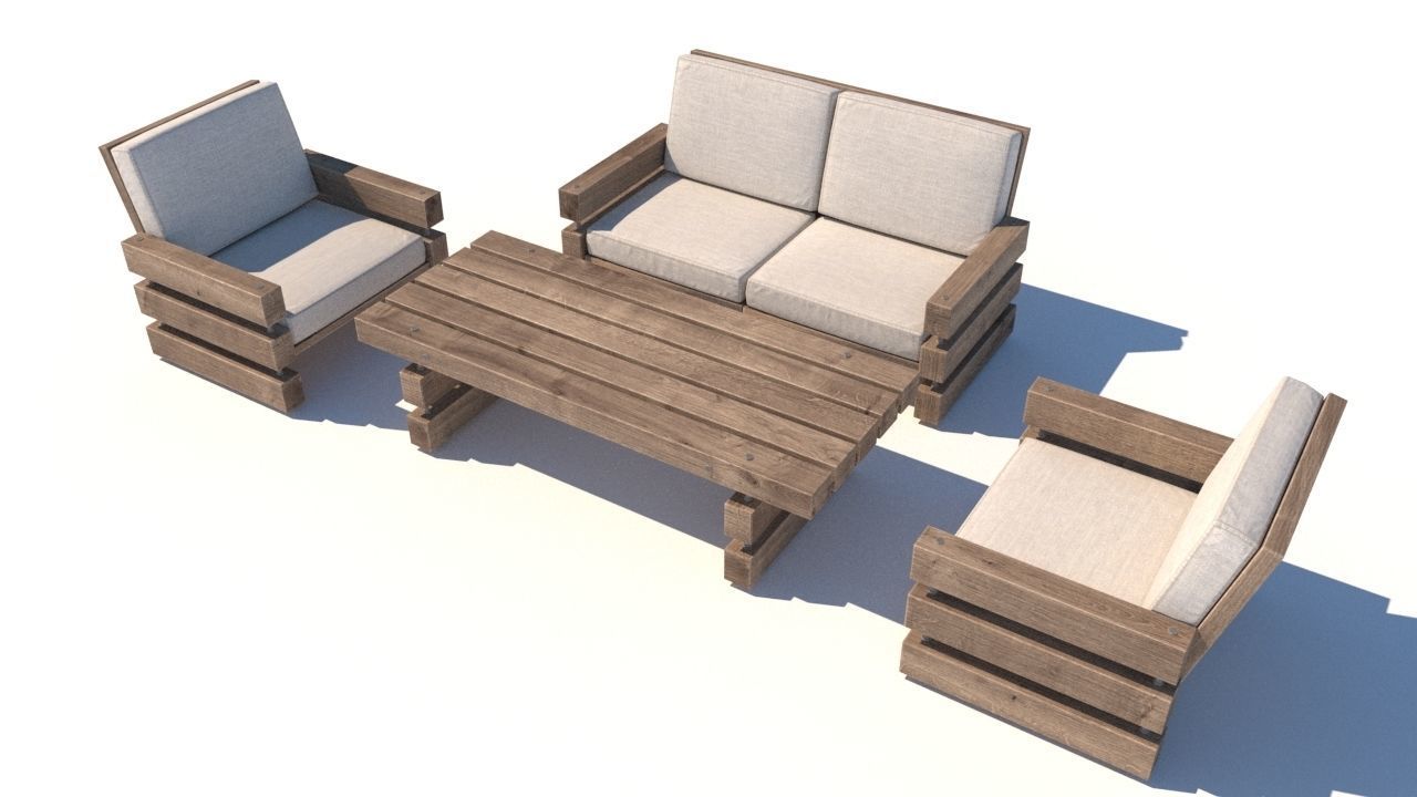 3D model outdoor furniture collection model VR / AR / lowpoly CGTrader