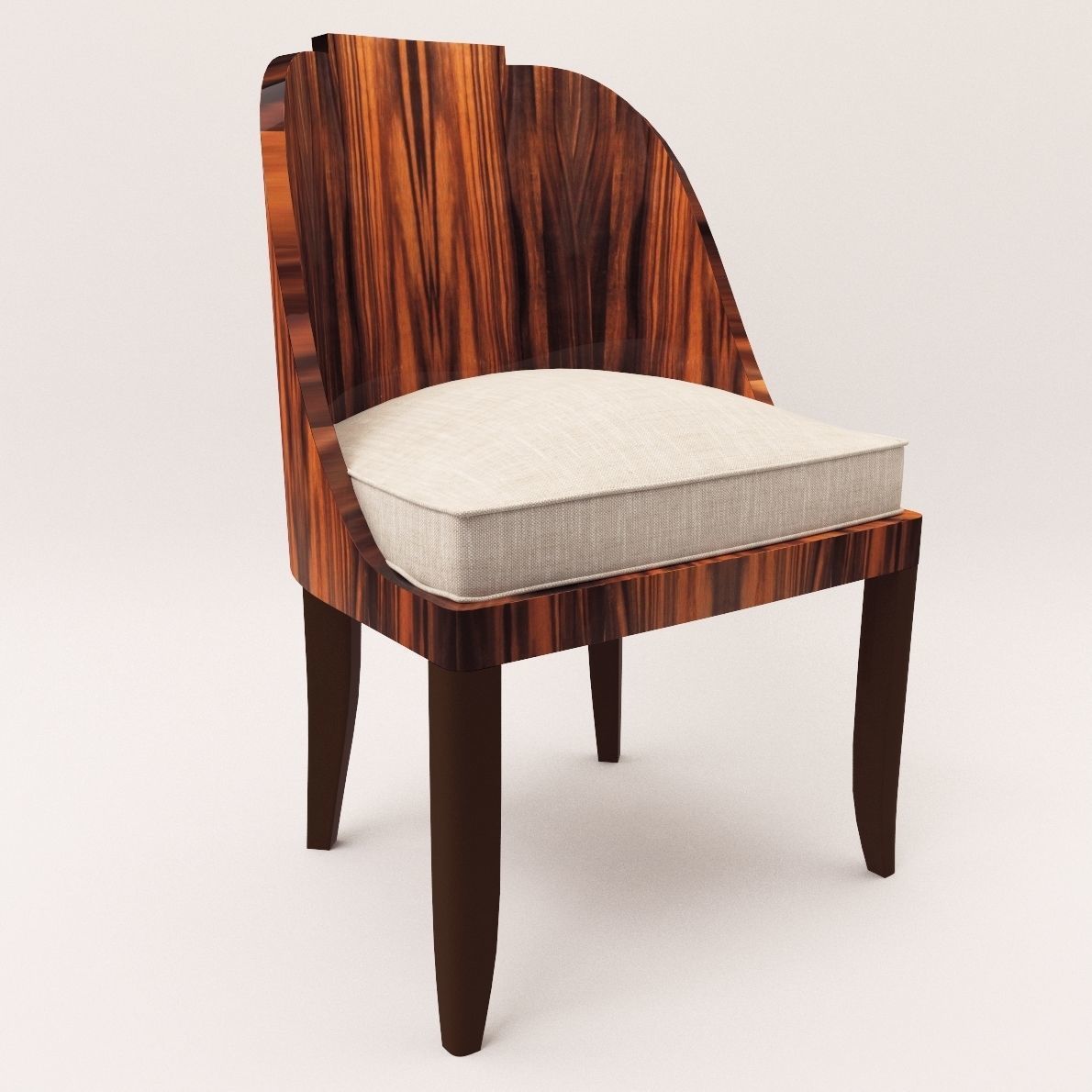 Chair Art Deco style 3D model upholstery CGTrader