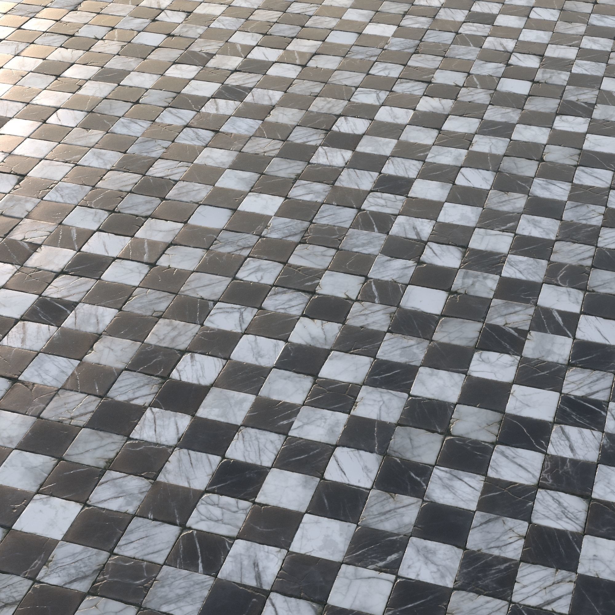 Aged Marble Black And White Chequered Tiles 3d Model Tga 1 Aged Marble Black And White Chequered Tiles 3d Model Tga 1
