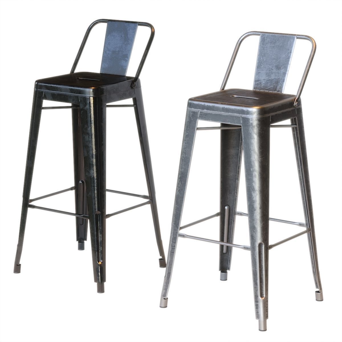 3d Xavier Pauchard Tolix Style Metal Bar Stool Xavier Pauchard Tolix Style Metal Bar Stool 3d Model