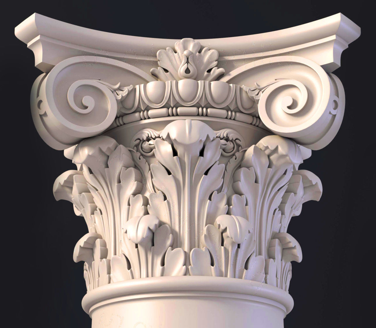 3d Ionic column capital