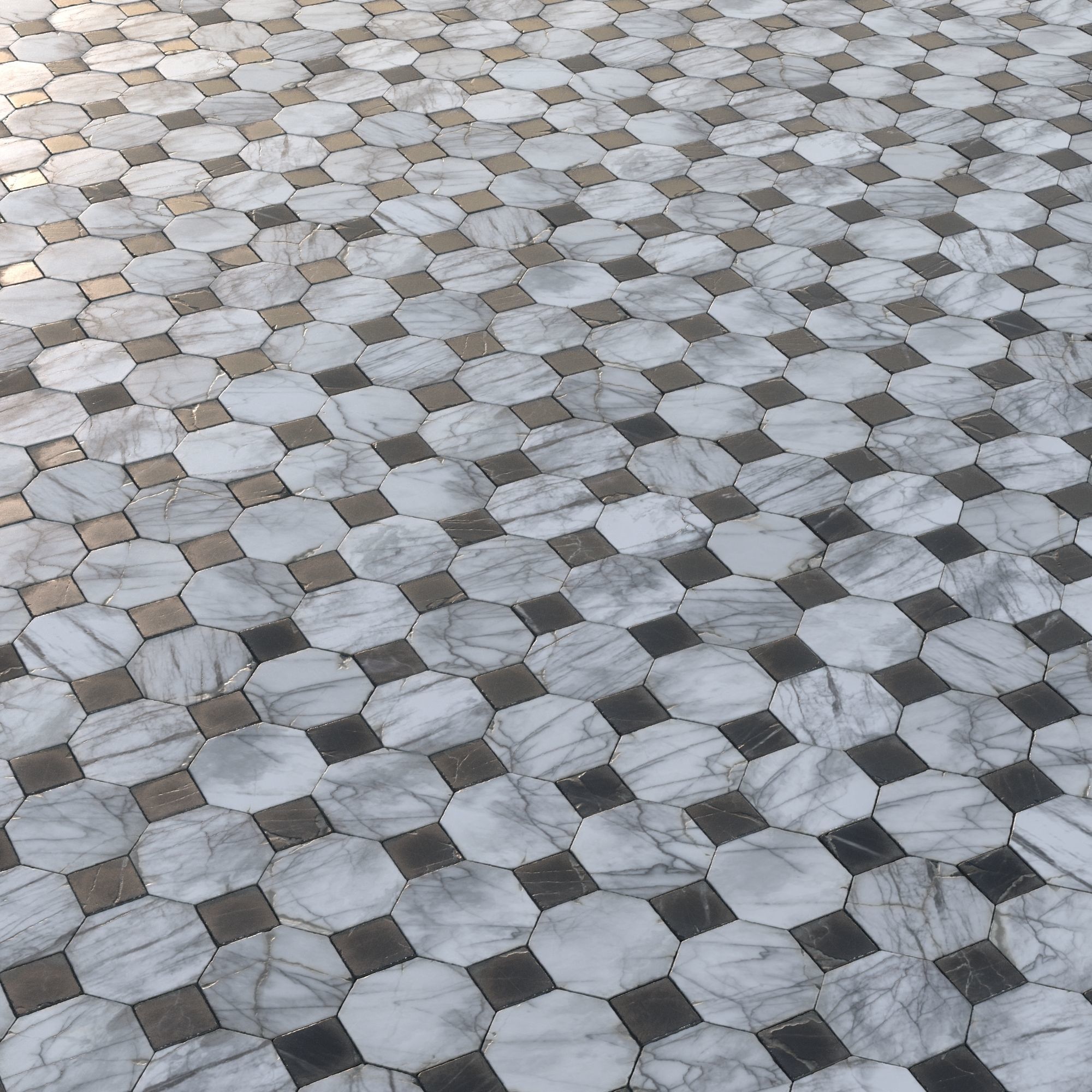 Black And White Aged Marble Tiles Pbr Material Model Aged Marble Tiles Pbr Material Model