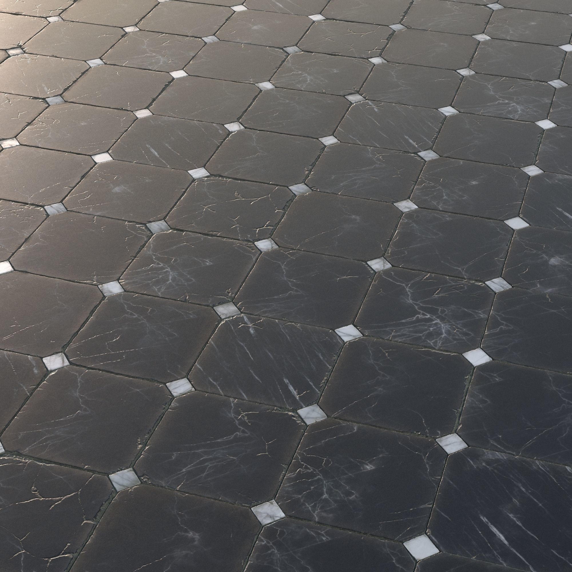 Black And White Marble Tile Texture