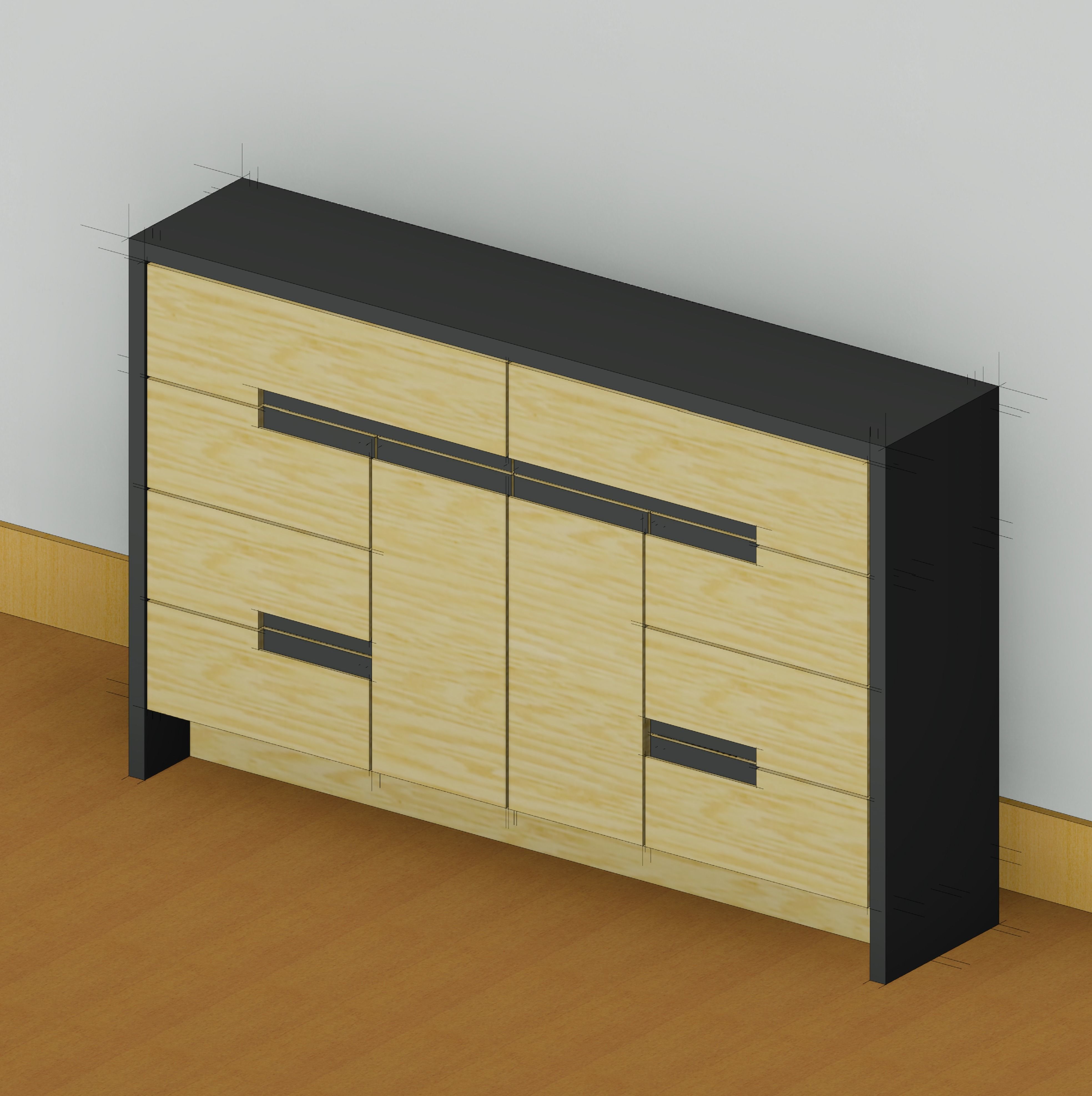 3D Revit 2018 Dresser family 3D model CGTrader