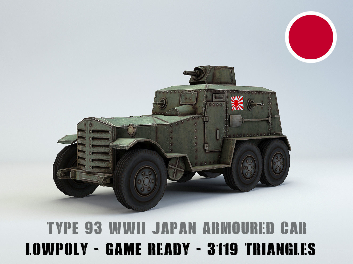 Low Poly Type 93 Kokusan Armored Car