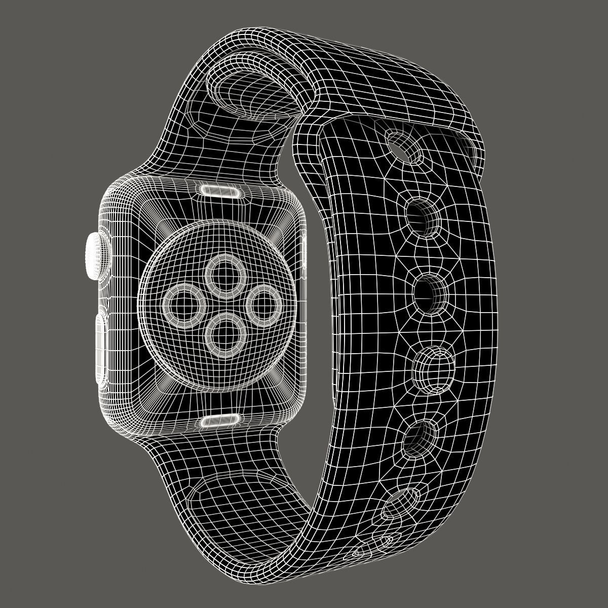 Apple Watch Edition Series 3 42mm with Sport Band Ceramic White 3D model_10