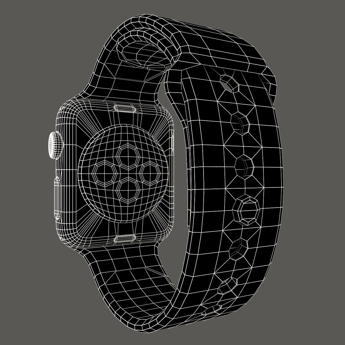 Apple Watch Edition Series 3 42mm with Sport Band Ceramic White 3D model_9