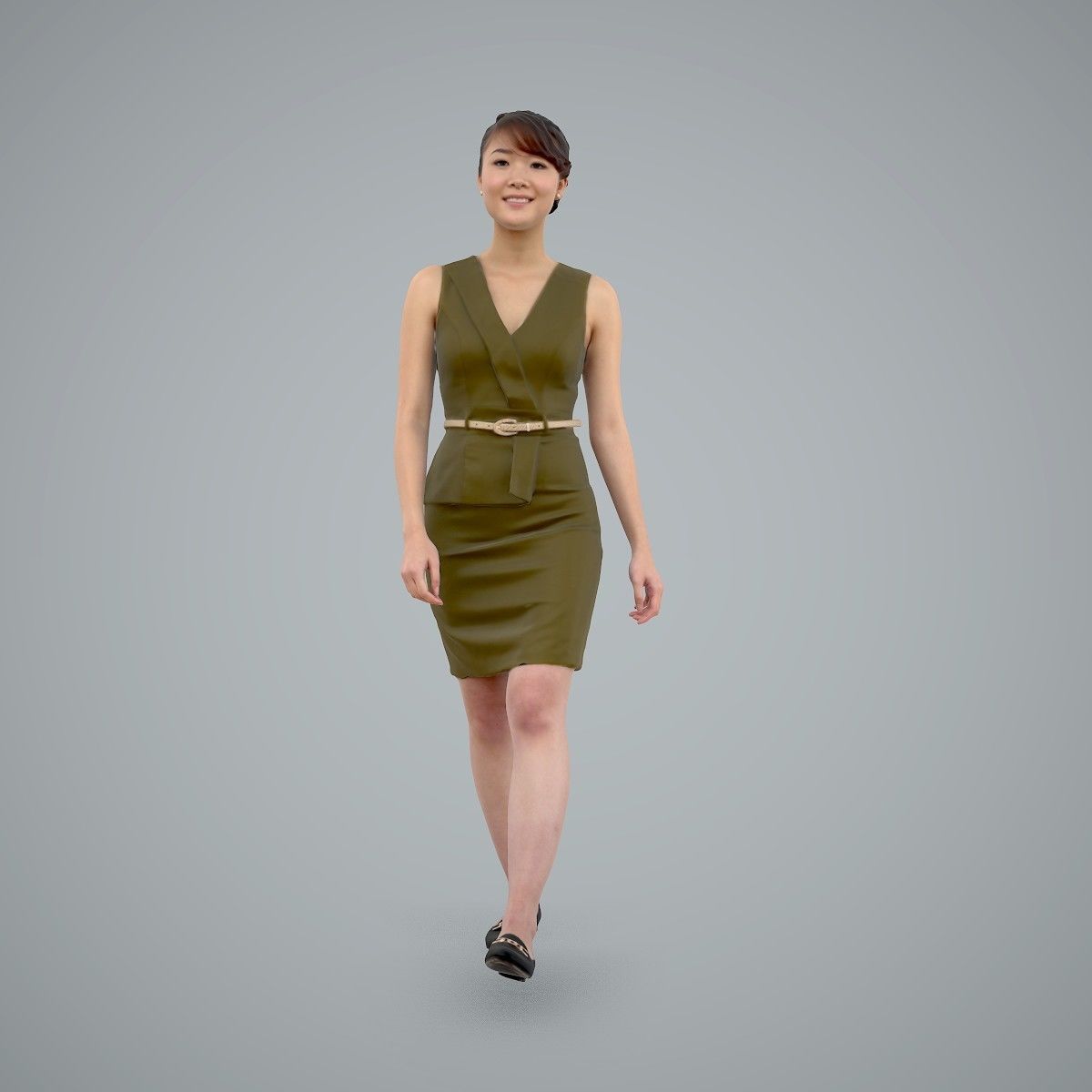 Walking Business Woman with Dress BWom0100-HD2-O02P02-S