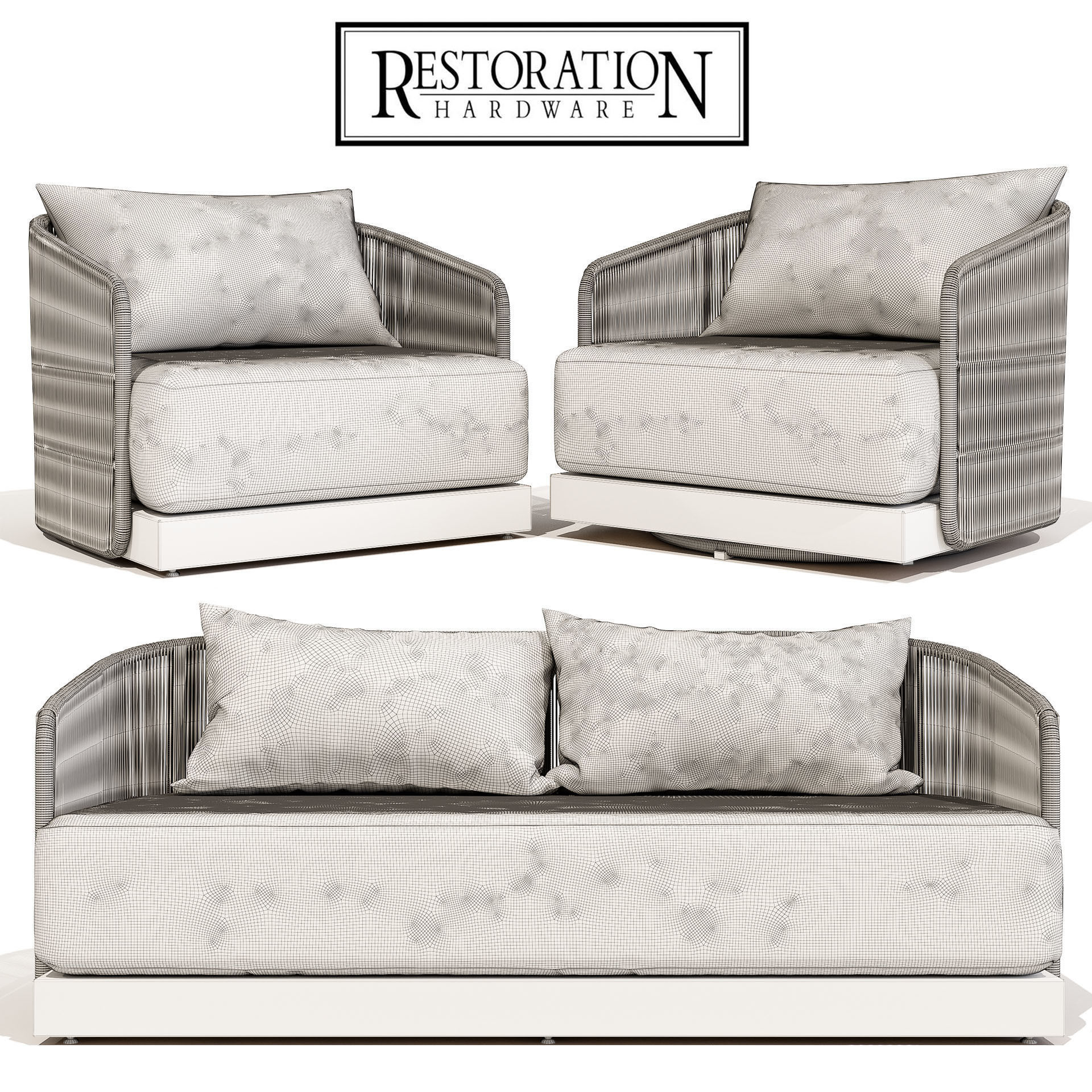 Restoration Hardware Havana Sofa 68 With Lounge Model 2 Restoration Hardware Havana Sofa 68 With Lounge And Swivel Chair Model Max Obj Mtl 2