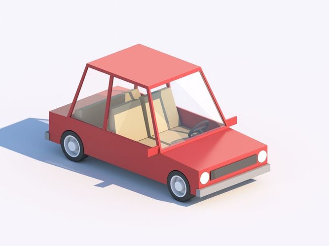 3D model Cartoon Low Poly Car Sedan VR / AR / low-poly | CGTrader