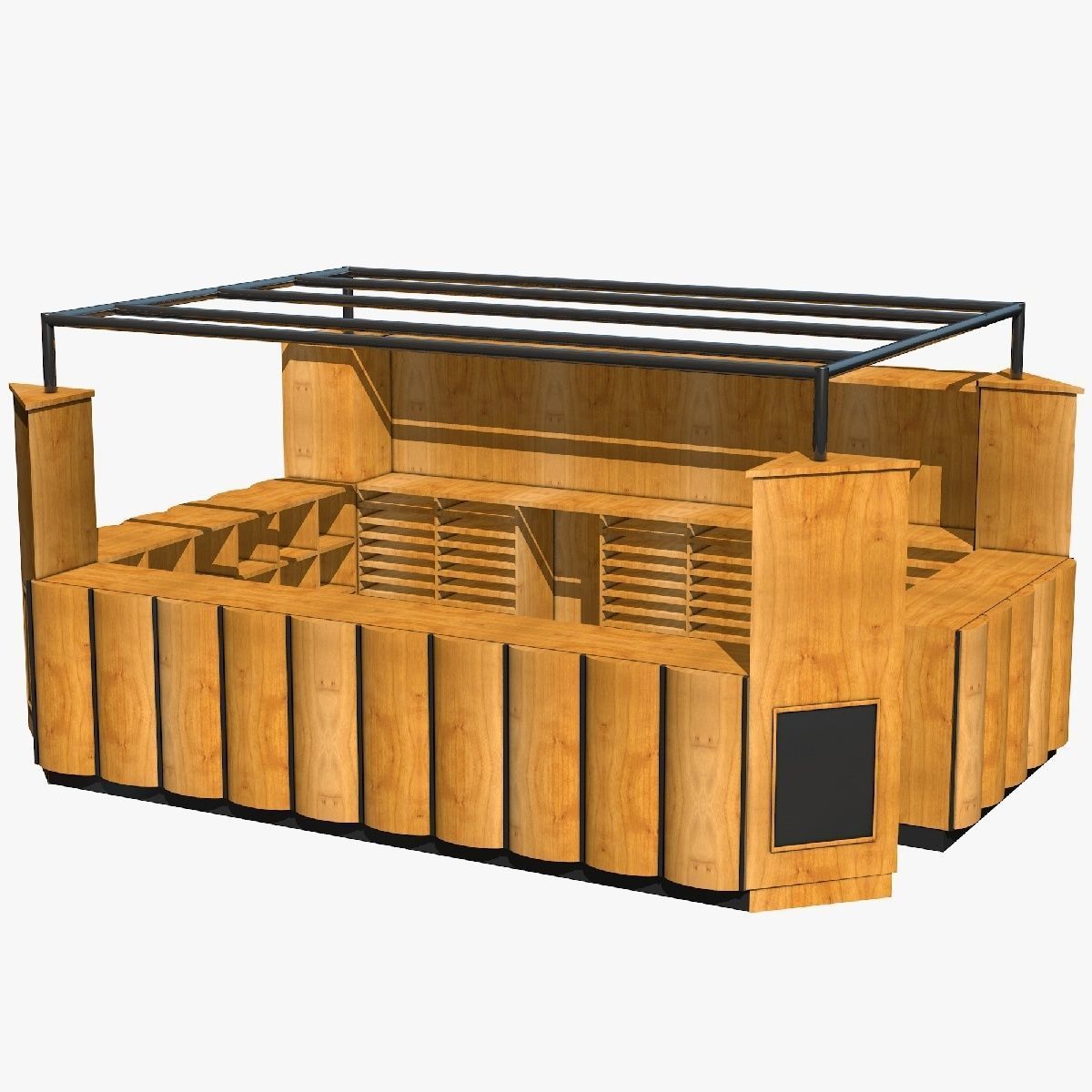 3d Model Wooden Kiosk Cgtrader Wooden Kiosk 3d Model