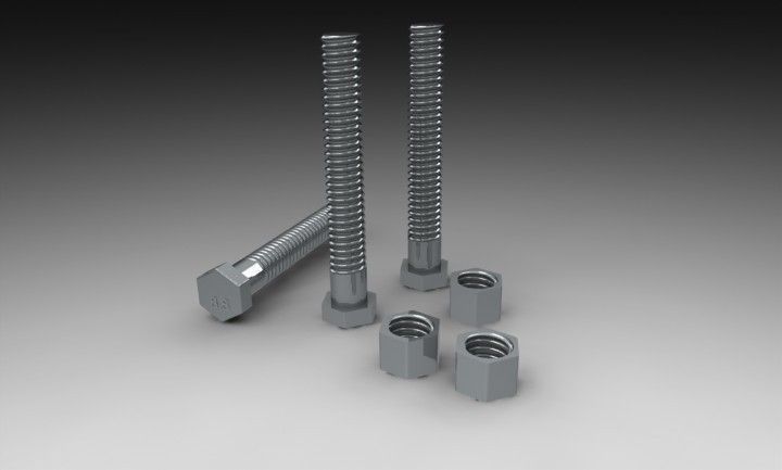 Nuts and Bolts 3D model 3D printable | CGTrader
