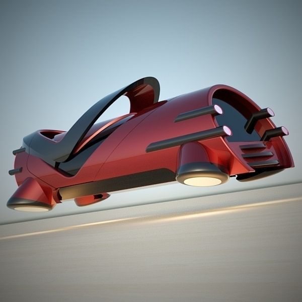 Hover tube futuristic vehicle 3D model