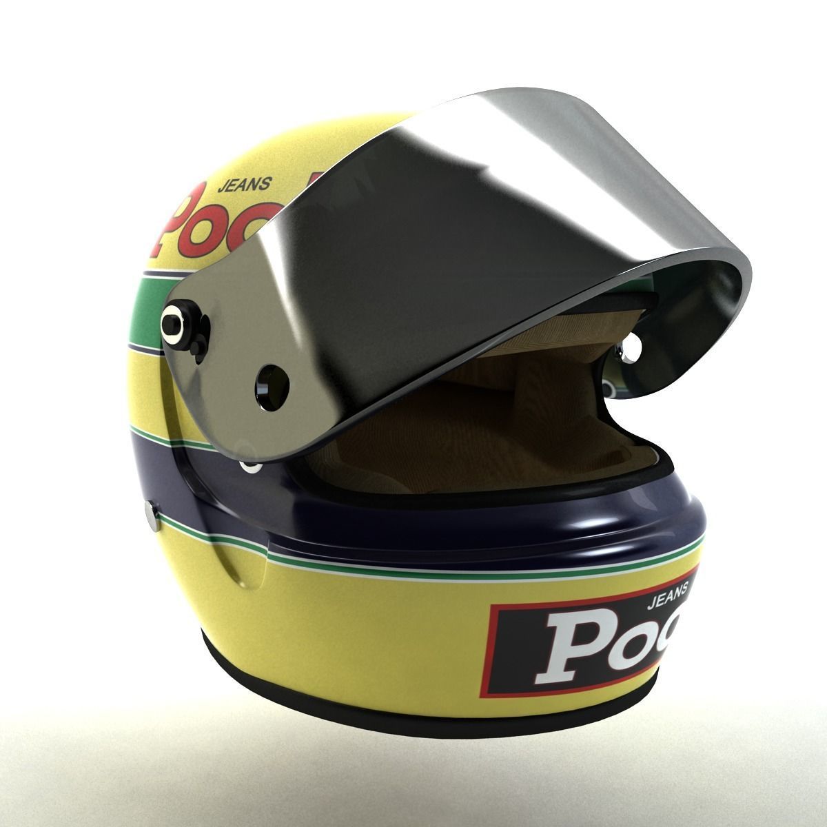 3D model Ayrton Senna Helmet 1983 VR / AR / low-poly rigged | CGTrader