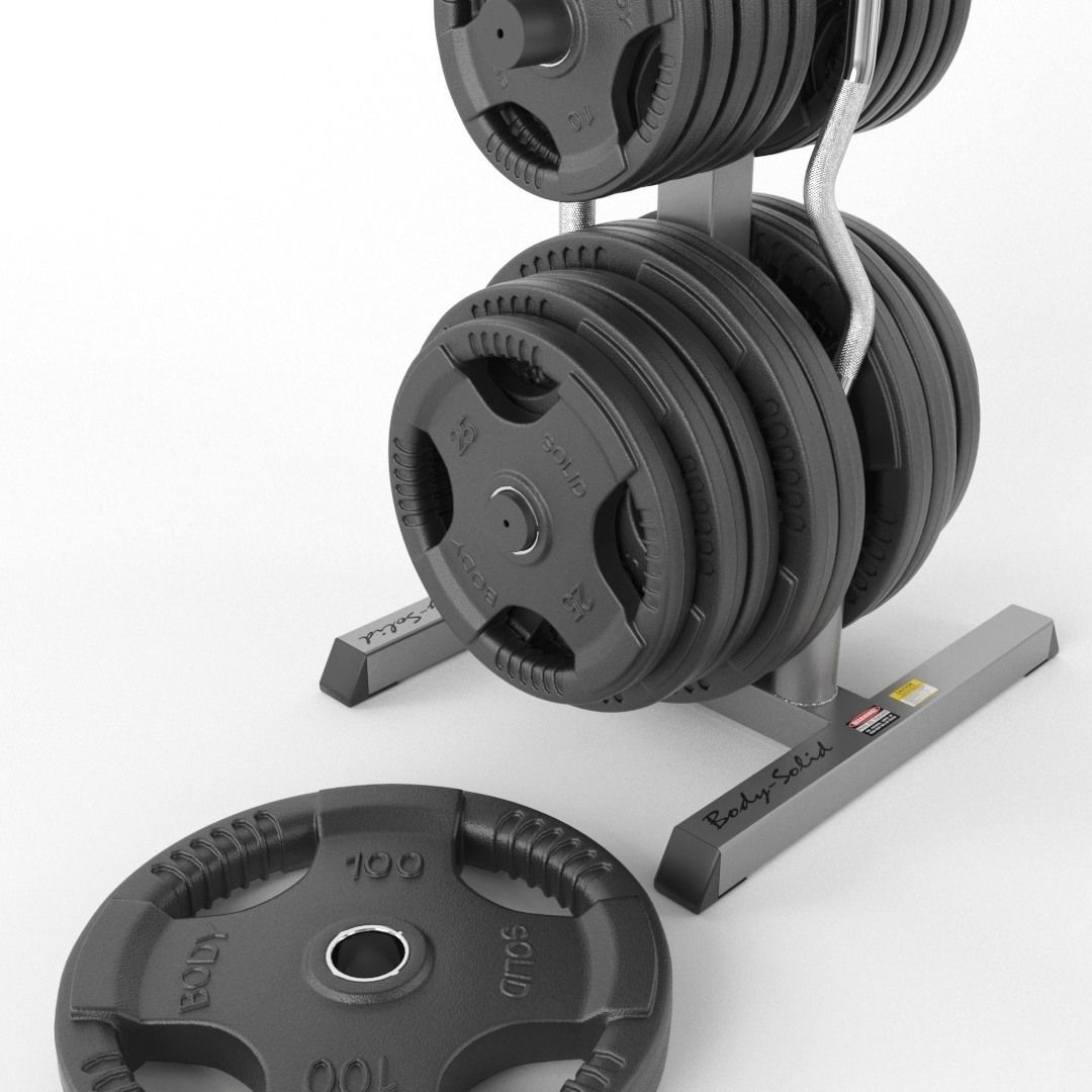Gym Weights set BodySolid 3D model CGTrader