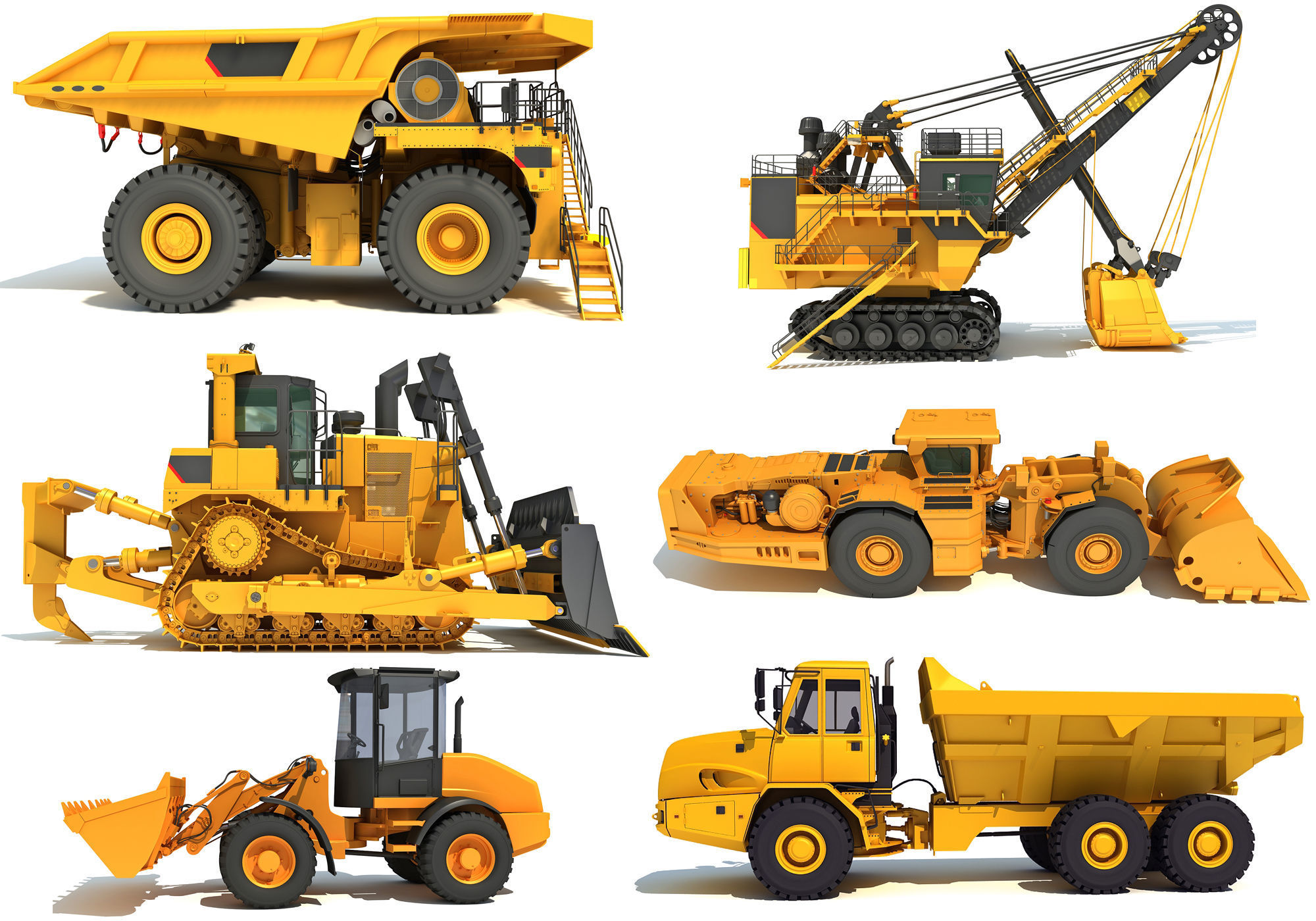 3D Industrial and Mining Vehicles 3D model CGTrader
