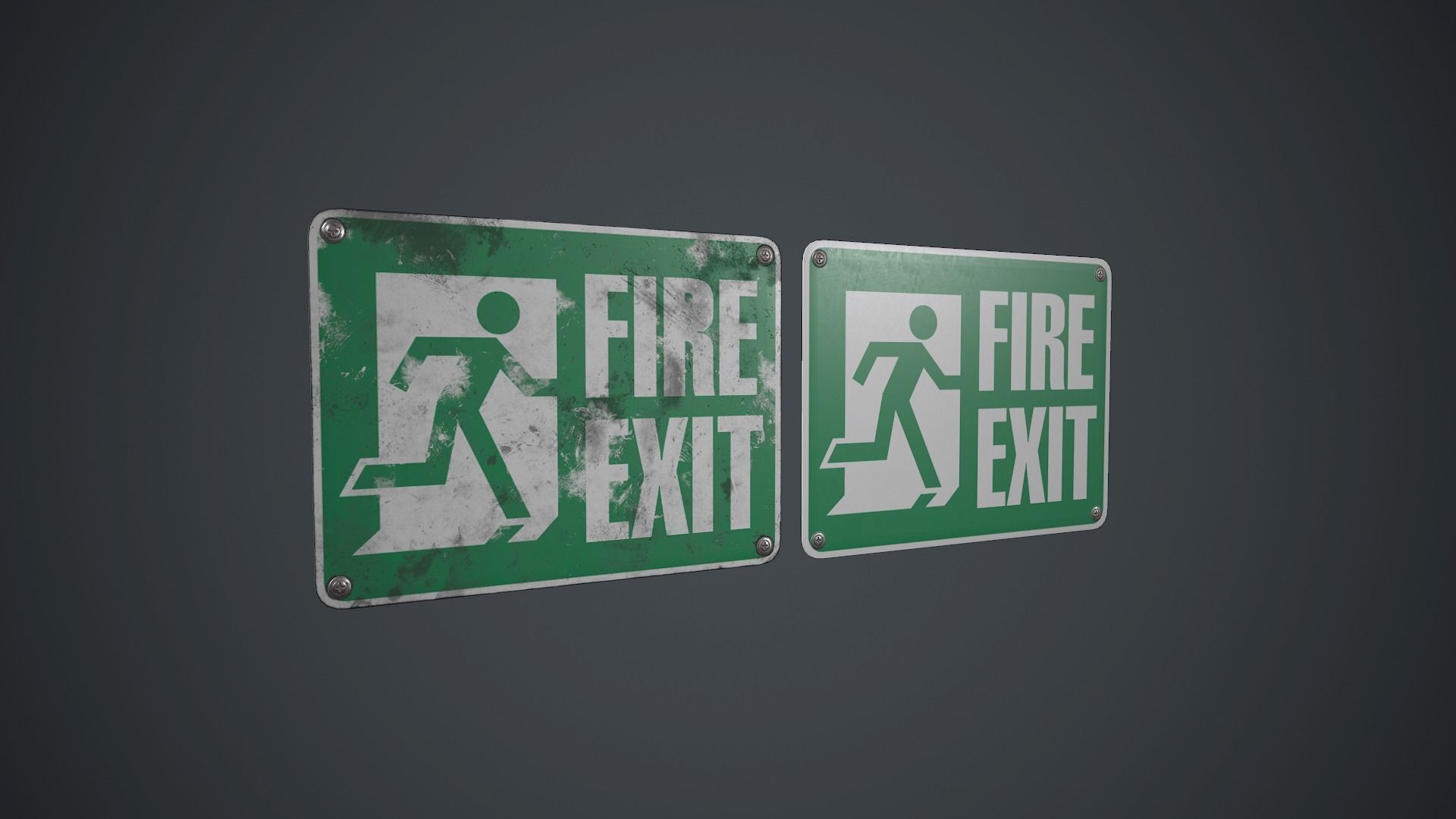 Plastic Exit Sign PBR Game Ready