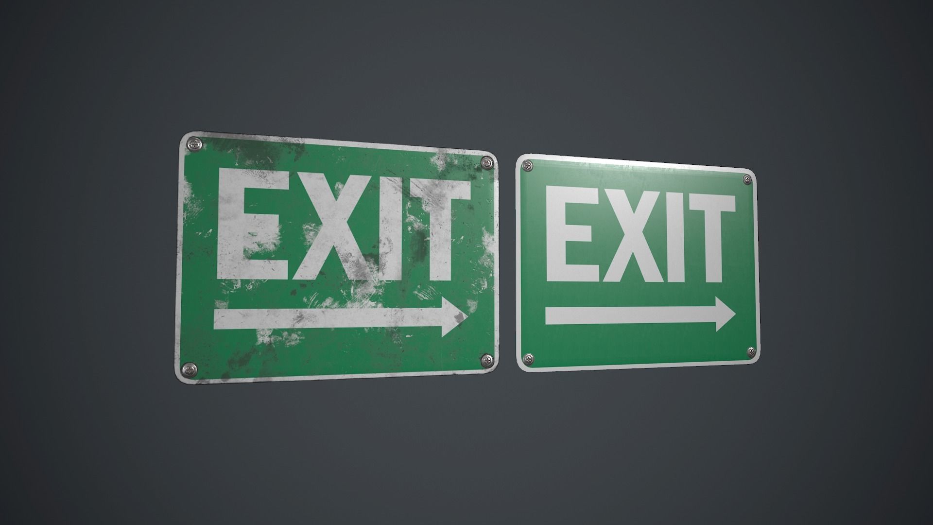Plastic Exit Sign 2 PBR Game Ready