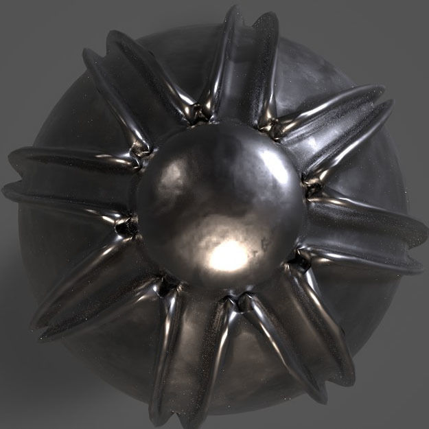 PBR Galvanized Flower Doorknob 3D model