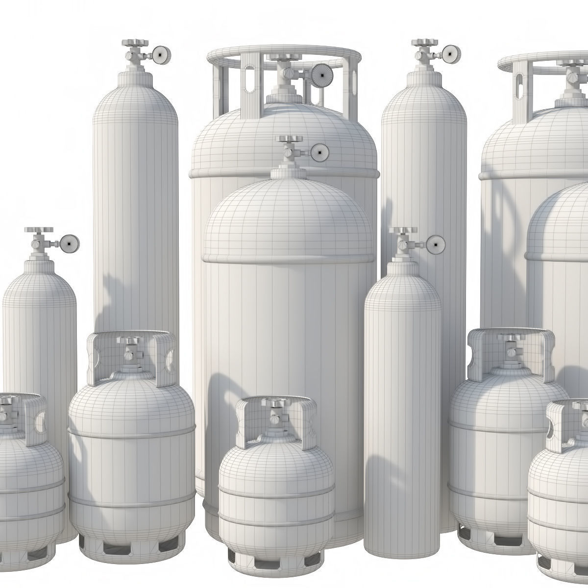 Gas Cylinders 3D model CGTrader