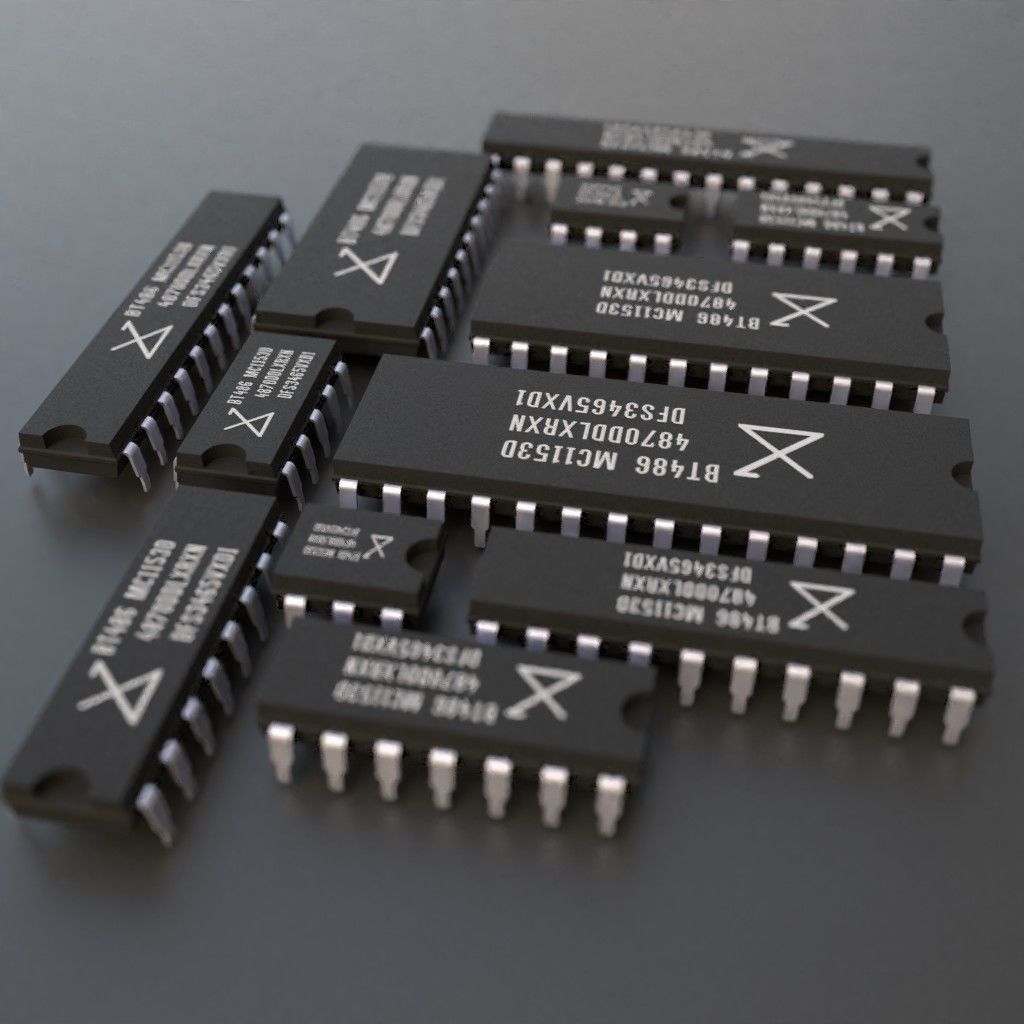 DIL Integrated circuits pack 3D model CGTrader