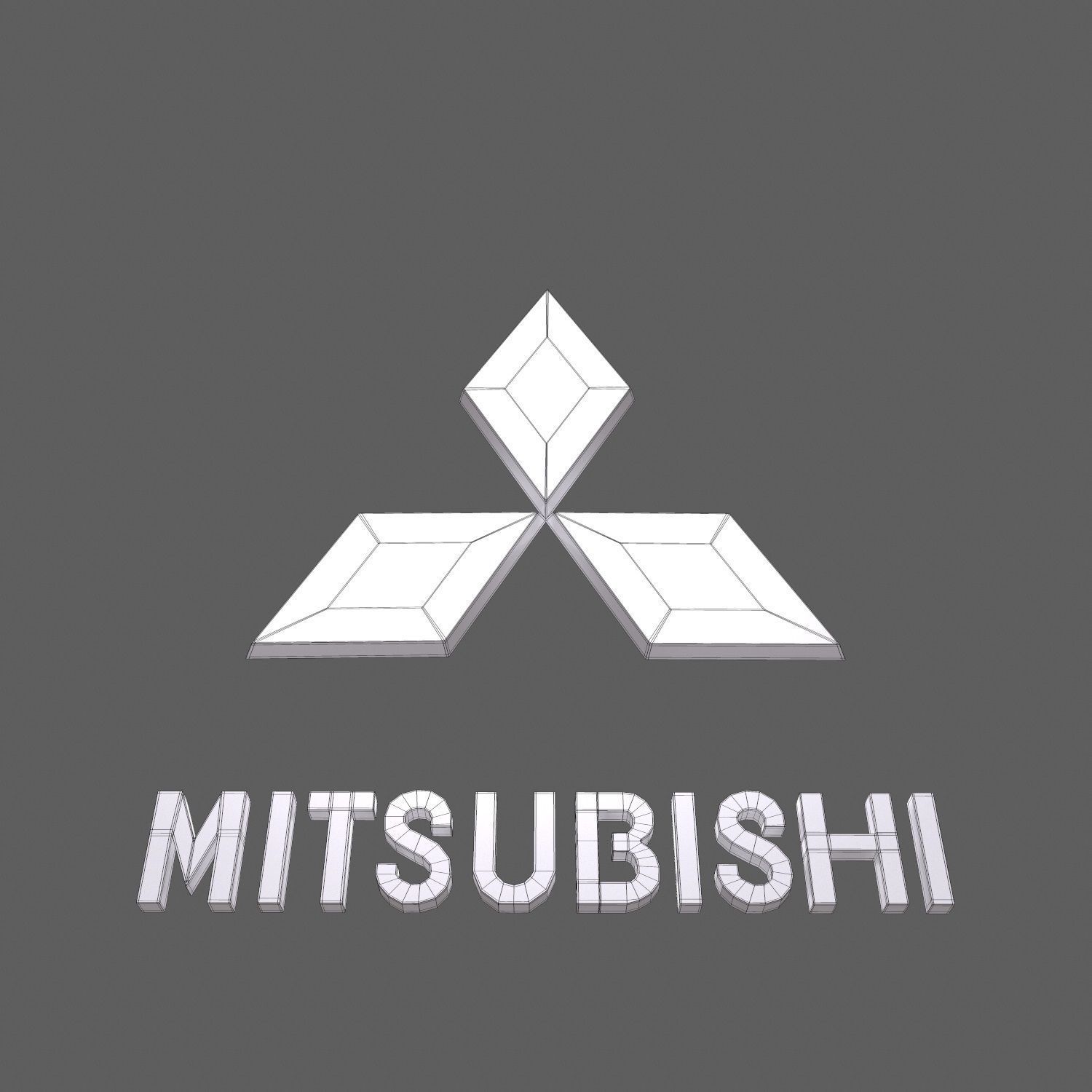 Mitsubishi car logo keychain 3d model 3D model CGTrader