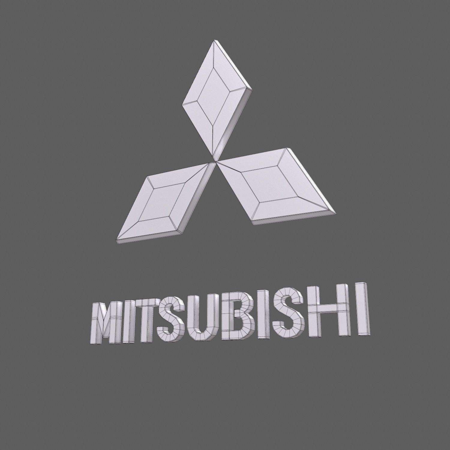 Mitsubishi car logo keychain 3d model 3D model CGTrader