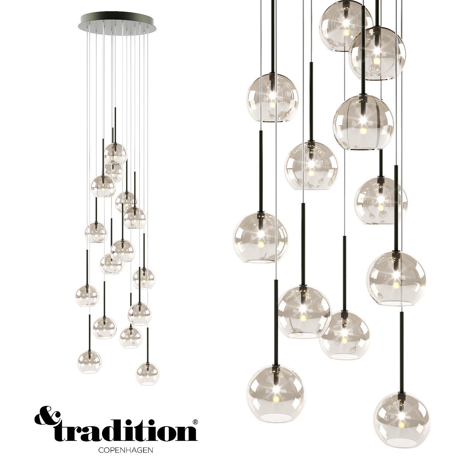 Tradition Ice Chandelier 3D model