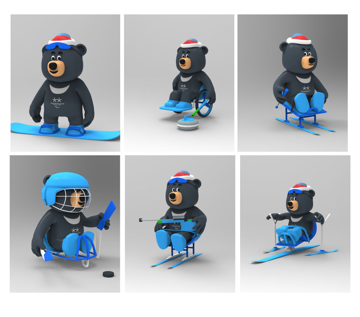 Rigged Bandabi mascot of Pyeongchang Paralympic games 2018 free 3D ...