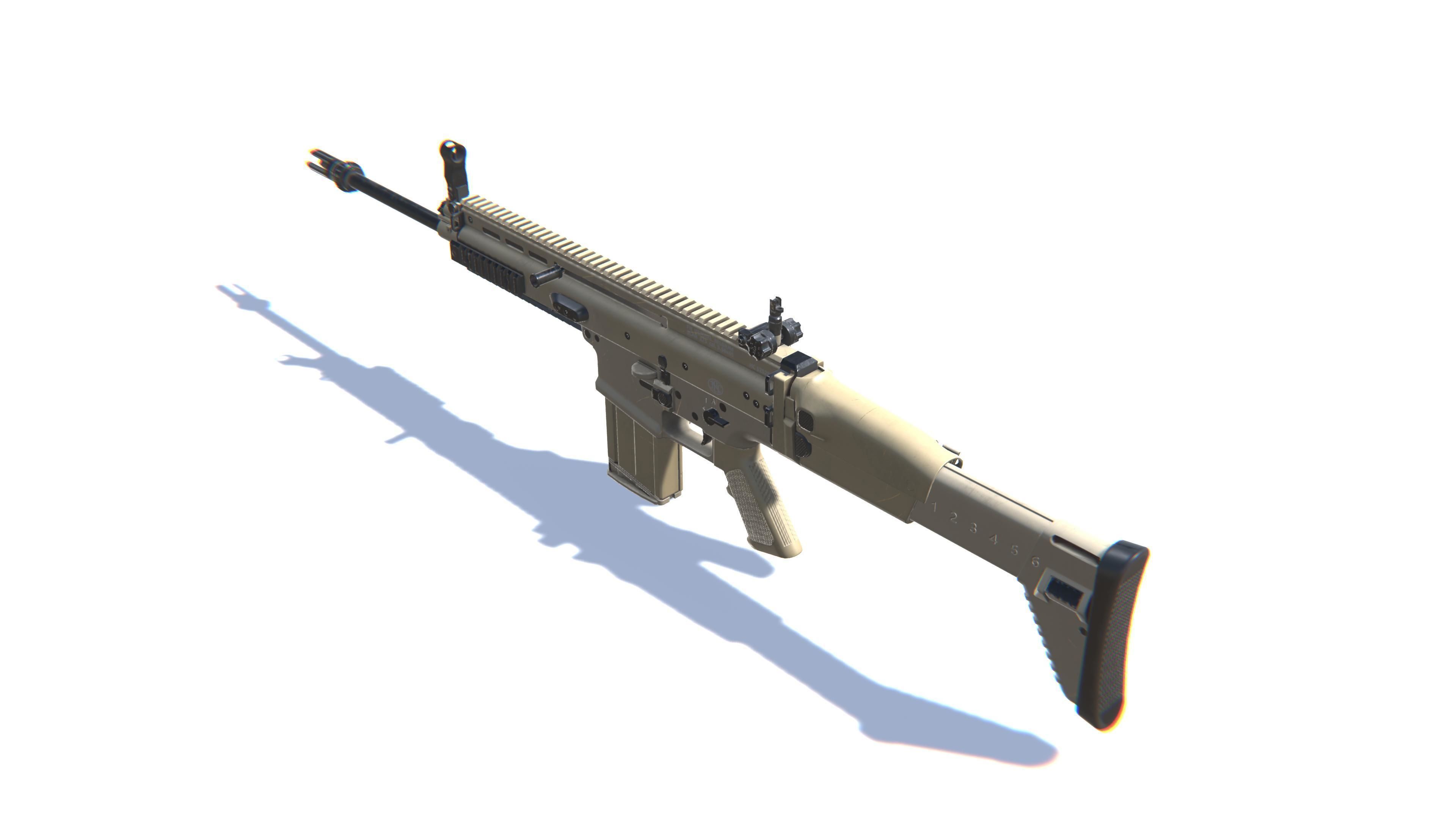 3D model Assault Rifle SCAR-L VR / AR / low-poly | CGTrader