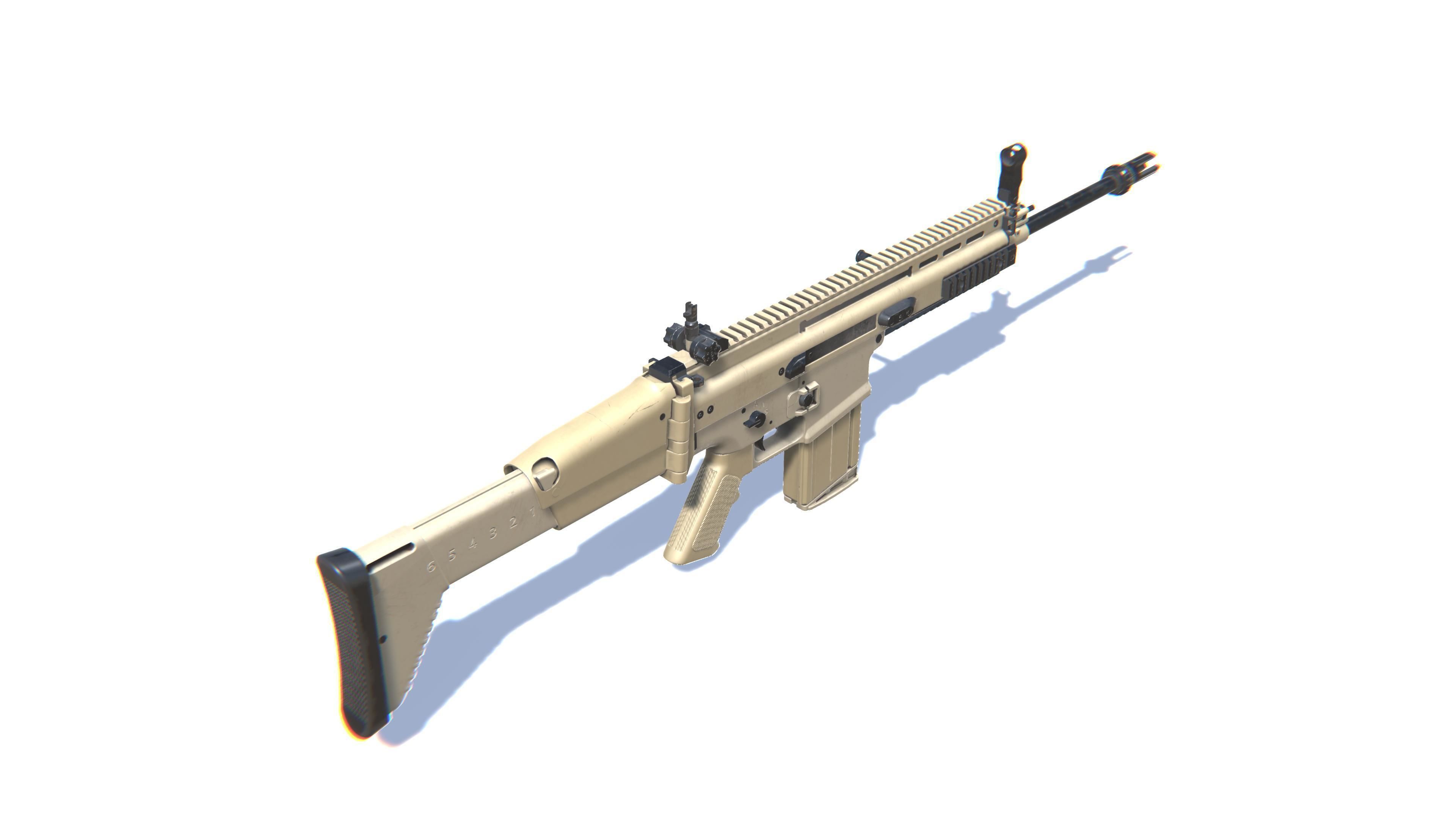 3D model Assault Rifle SCAR-L VR / AR / low-poly | CGTrader