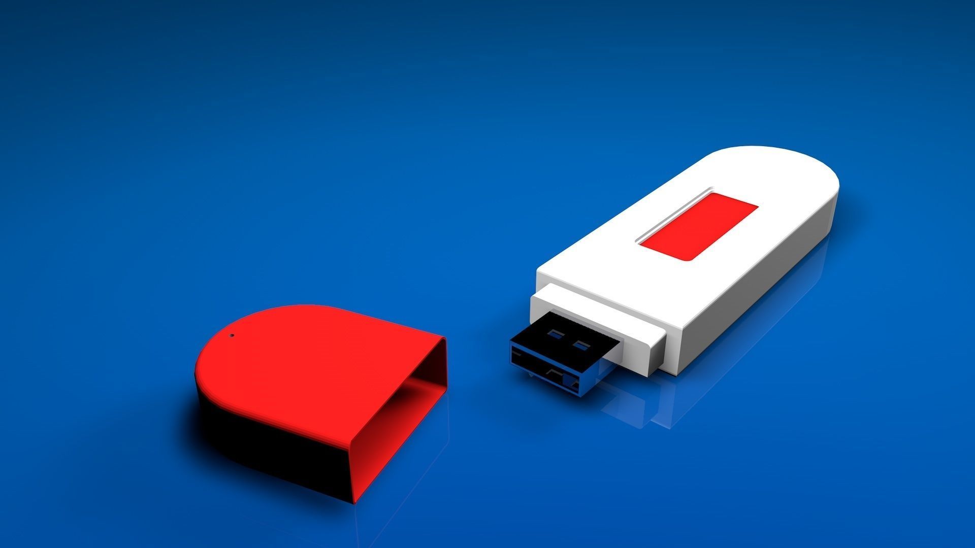 USB Flash Pendrive 3D model