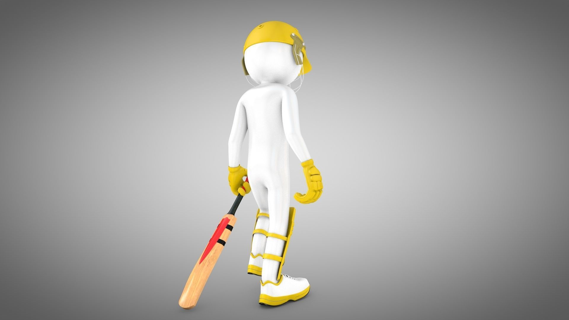 3D model Cricket Rigged batsman and bowler VR / AR / lowpoly rigged