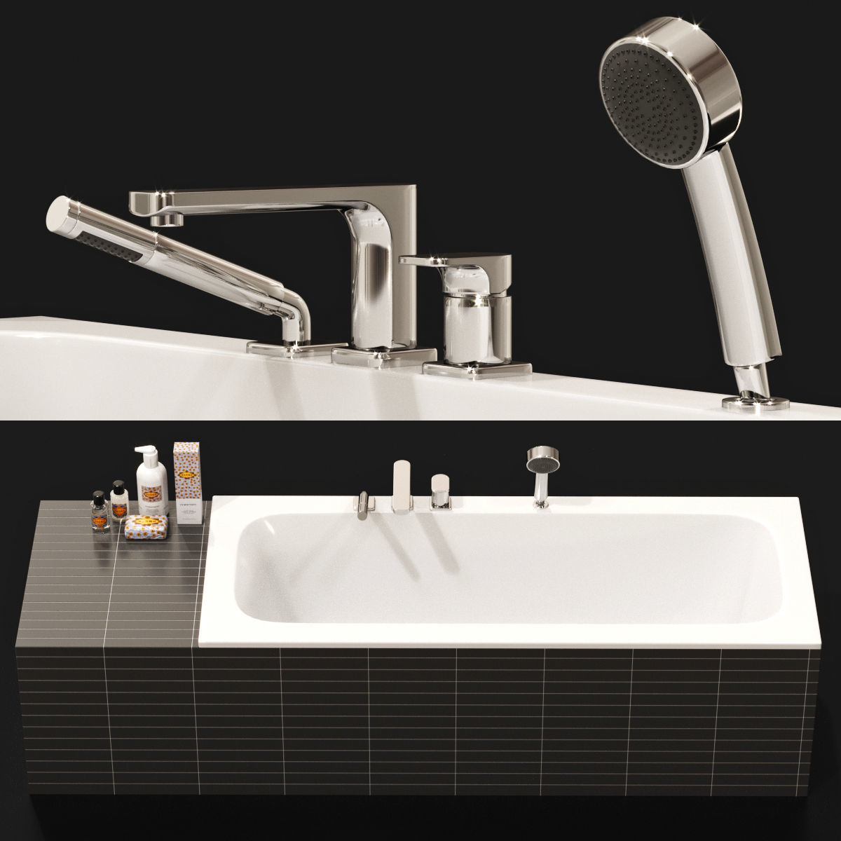 Villeroy and Boch Bathtub and Tap with Cosmetics